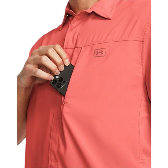 Under Armour Short-Sleeve Button-Down Shirt for Men Large - Picture 2 of 3